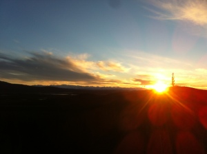 Couldn't get a picture of the northern lights, but did manage this sunset on the border.