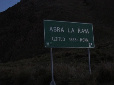 The last big climb before leaving Peru. Most of the 392 kms were above 3,800 metres